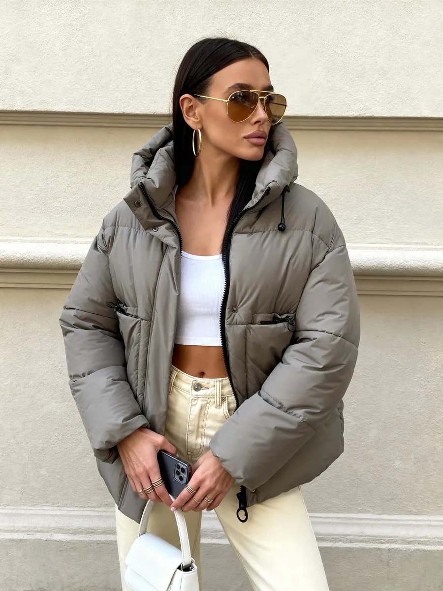 Куртка демисезонная с капюшоном оверсайз