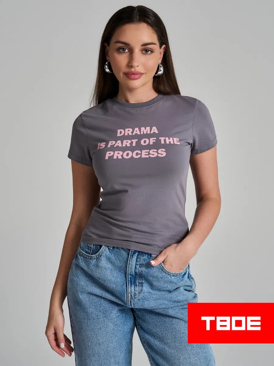 Футболка облегающая с надписью