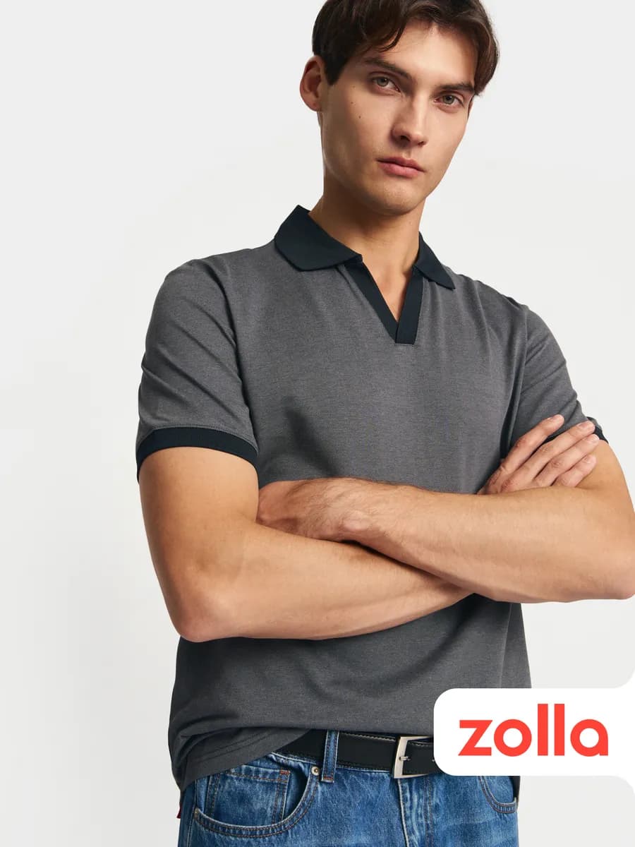 Мужская футболка поло с вырезом