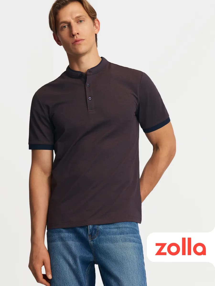 Мужская футболка поло воротник-стойка