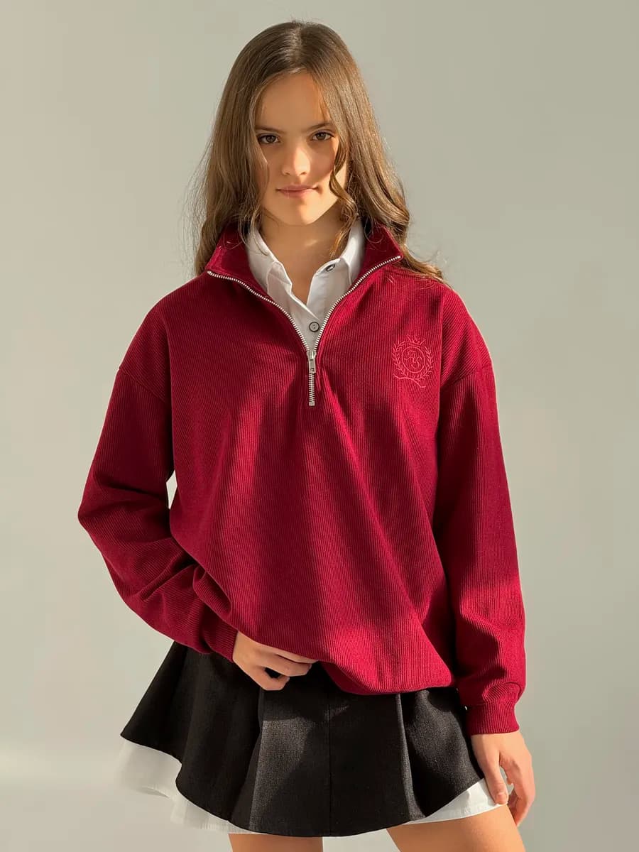 Джемпер школьный на молнии подростковый свитшот