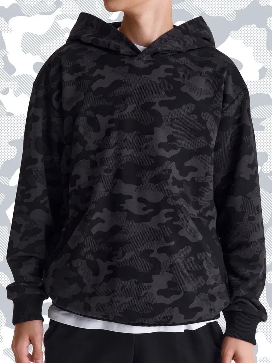 Худи оверсайз для мальчика подростка без начеса с капюшоном