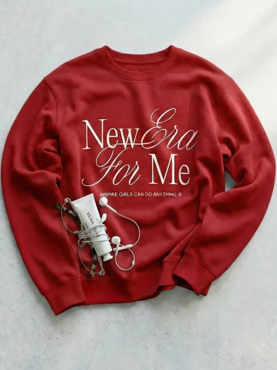 Свитшот с начесом принтованный