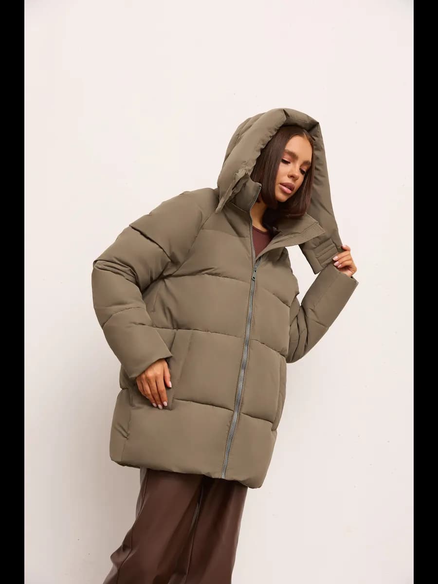 Куртка зимняя оверсайз с капюшоном