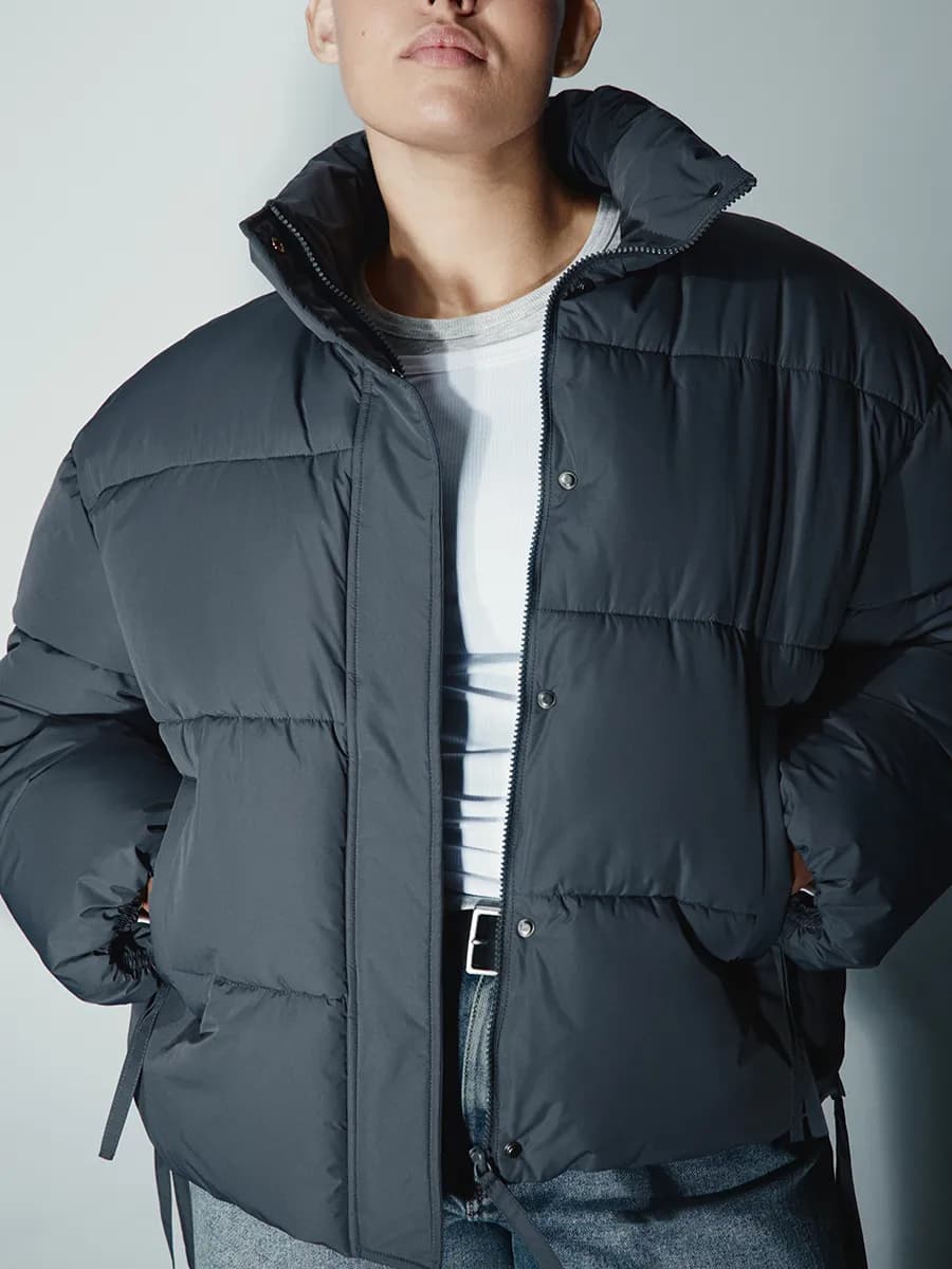 Большие размеры куртка стеганая с утяжками