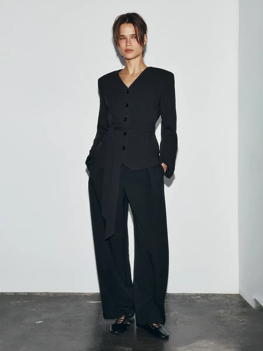 Жакет приталенный с поясом