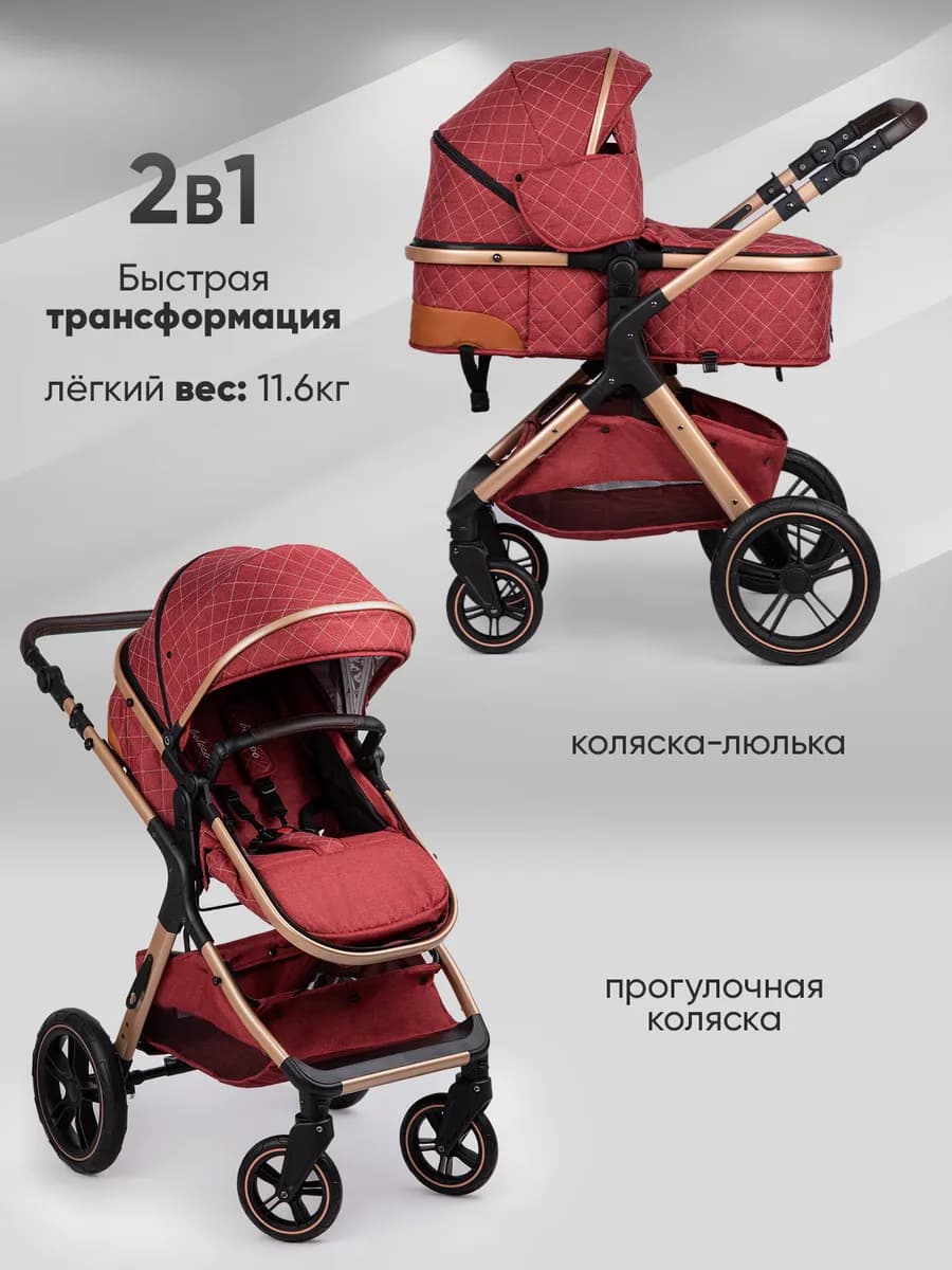 Коляска для новорожденных 2 в 1 прогулочная