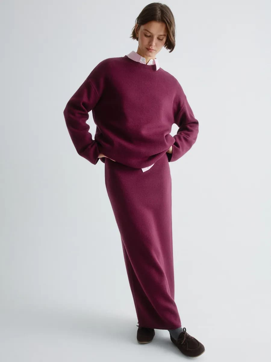 Юбка женская макси с содержанием ангоры и шерсти