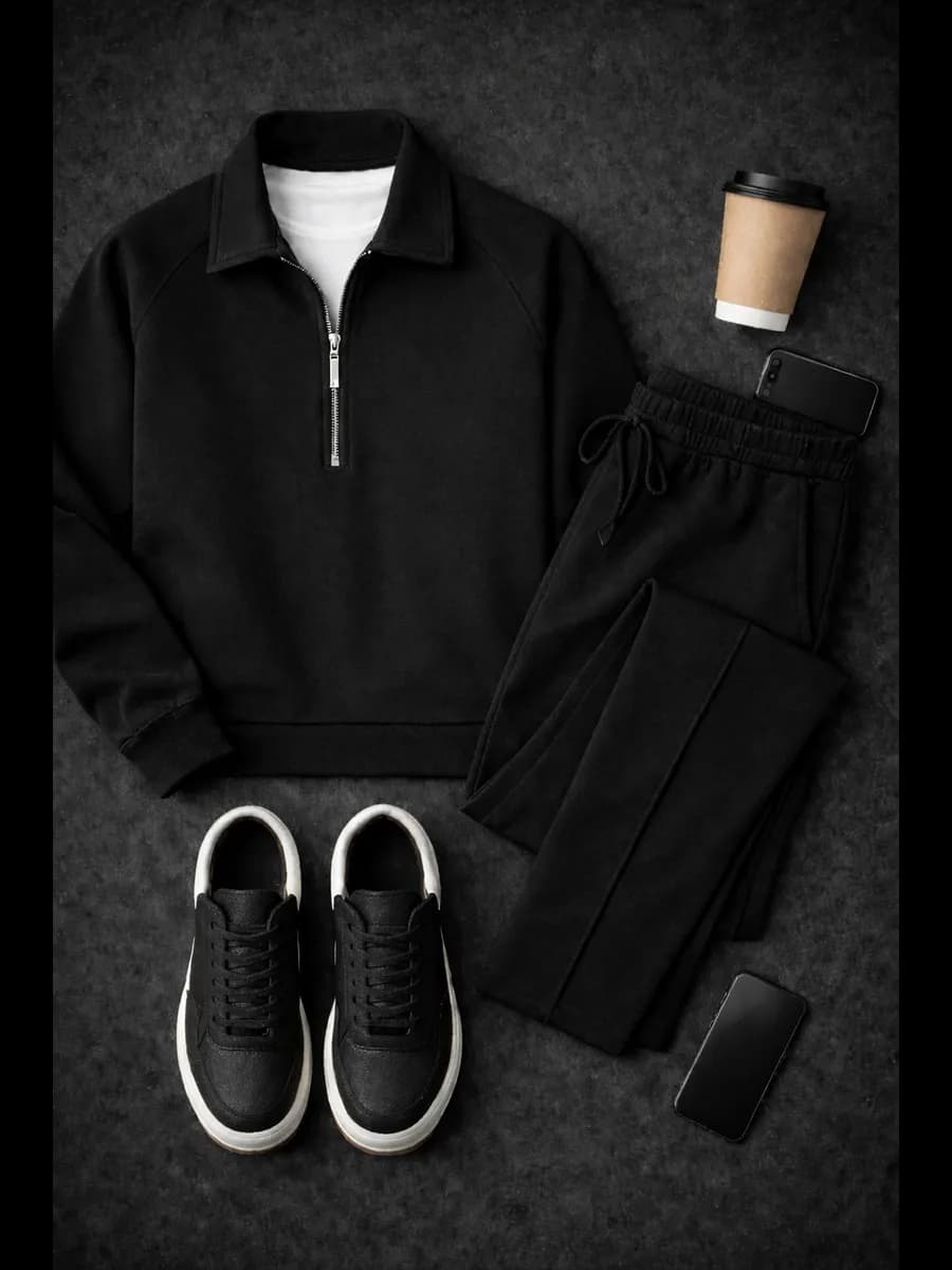 Спортивный костюм полузамок оверсайз