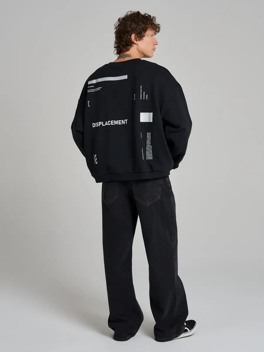 Утепленный свитшот оверсайз с надписью и начесом