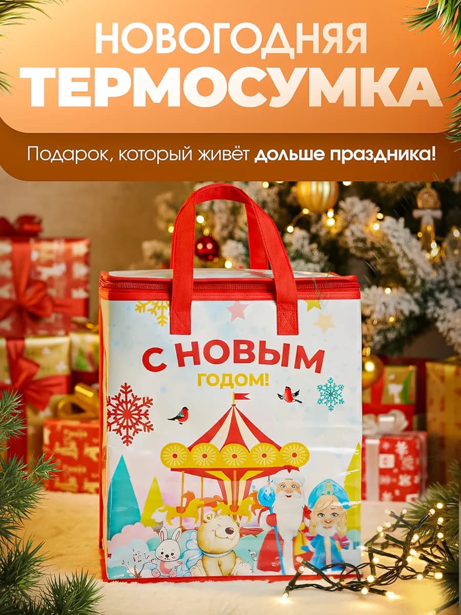 Термосумка новогодняя С Новым годом подарок детям