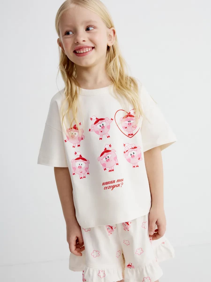 Пижама с шортами и футболкой x Смешарики