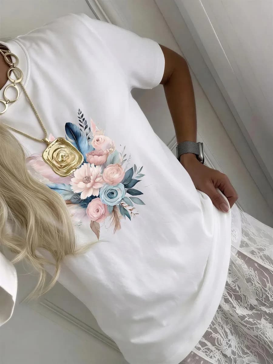 Футболка с принтом нарядная летняя