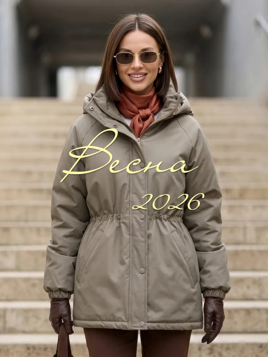 Куртка демисезонная парка с капюшоном удлиненная