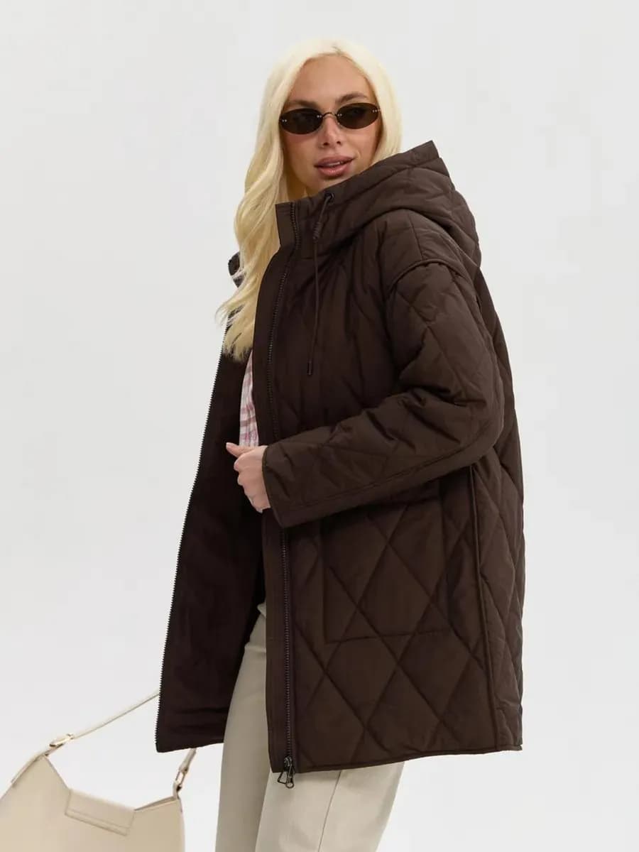 Куртка прямая удлиненная стеганая демисезонная