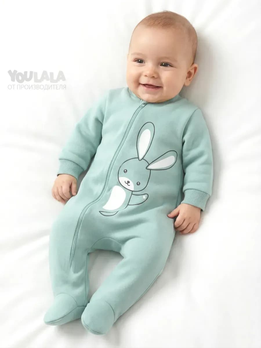 Комбинезон на малыша с начёсом на молнии
