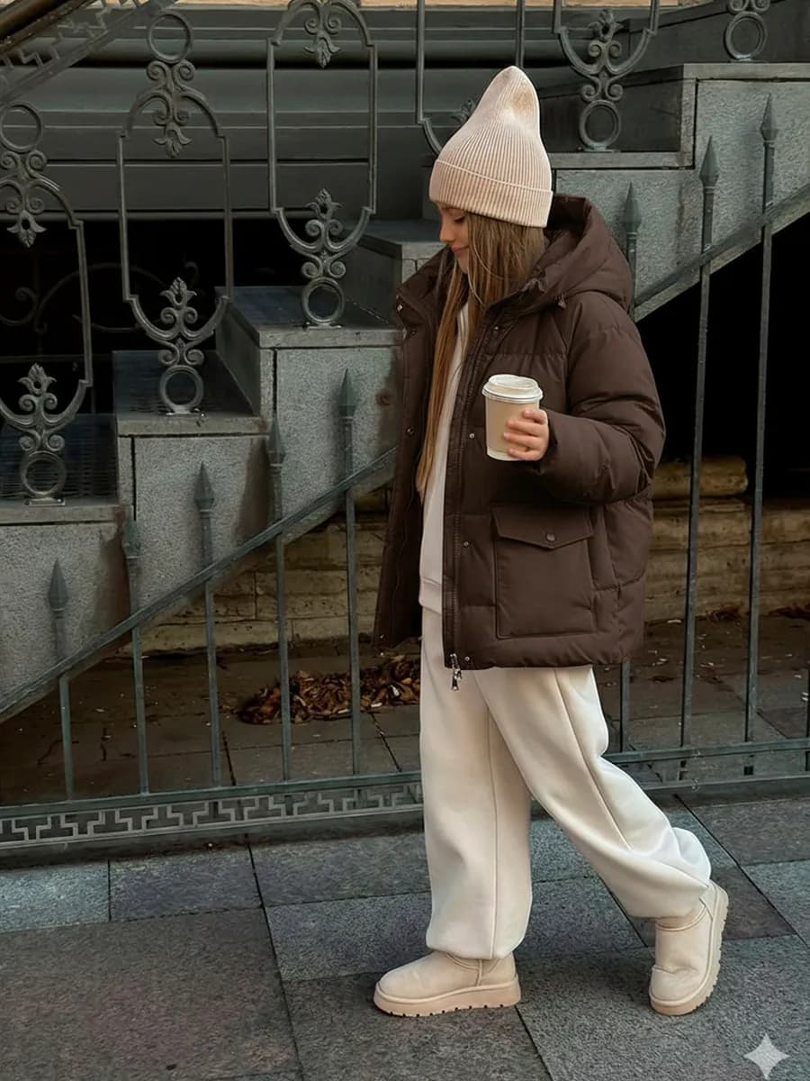 Куртка демисезонная оверсайз с капюшоном