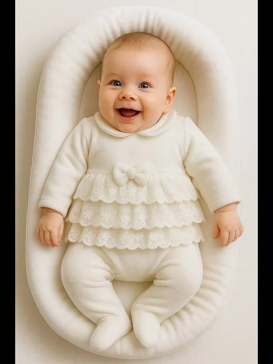 Зимний теплый костюм платье боди для новорожденных девочек